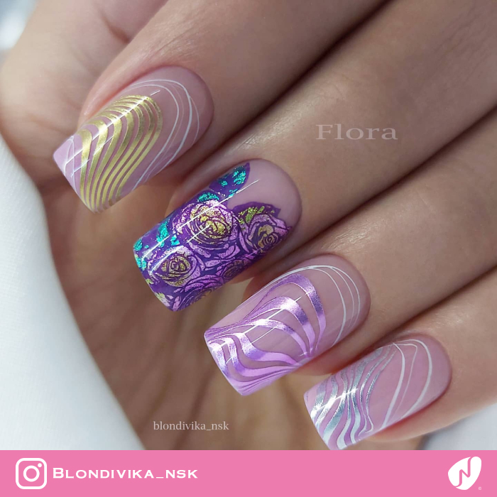 Gradient Floral Stamping