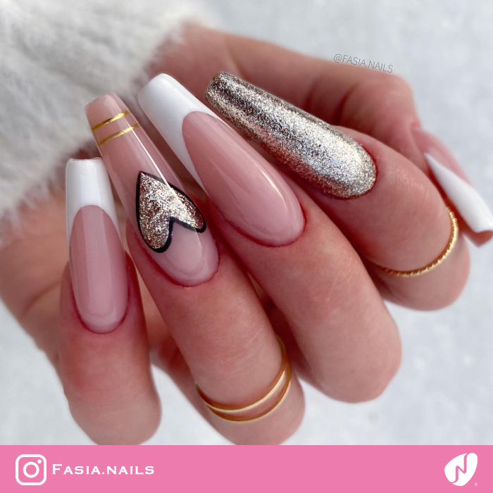 Elegant Glitter Long Nails