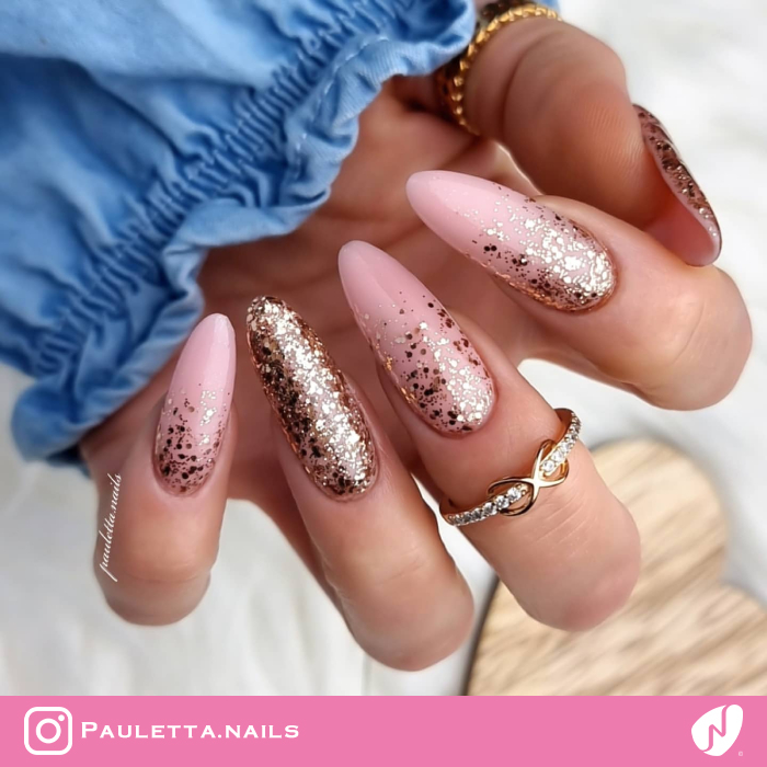 Wedding Rose Gold Glitter Design