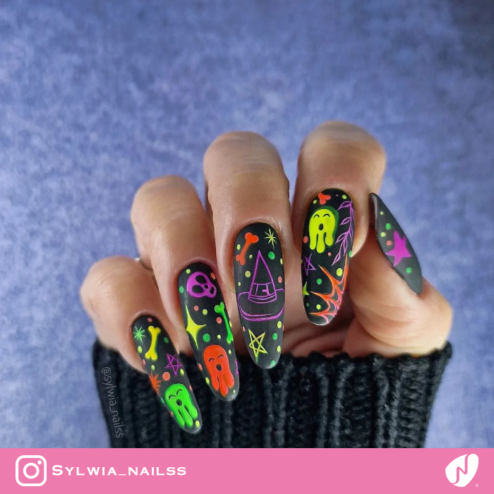 Halloween Chalkboard Nail Art
