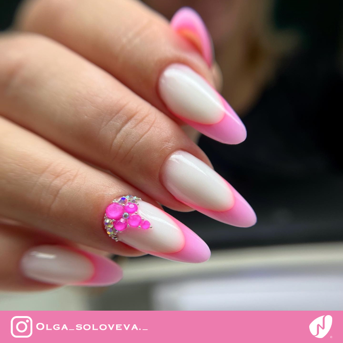 Pink French and Stones