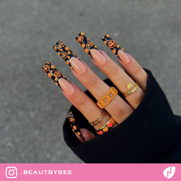 Pumpkin French Nails