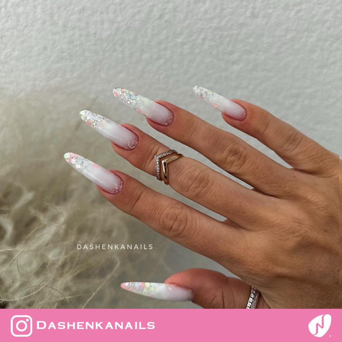 Sparkle to White Ombré Combination