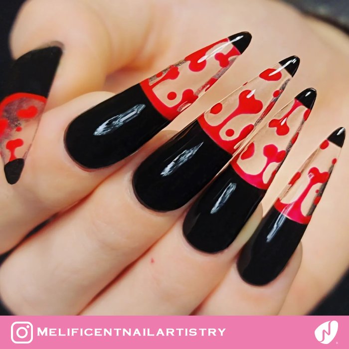 Lava Lamp Heart Nails