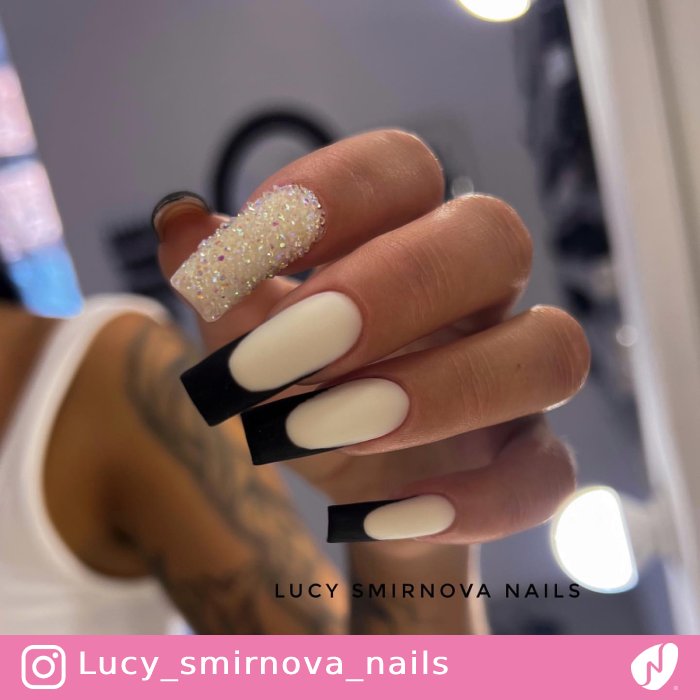 Matte French with Sugar Design