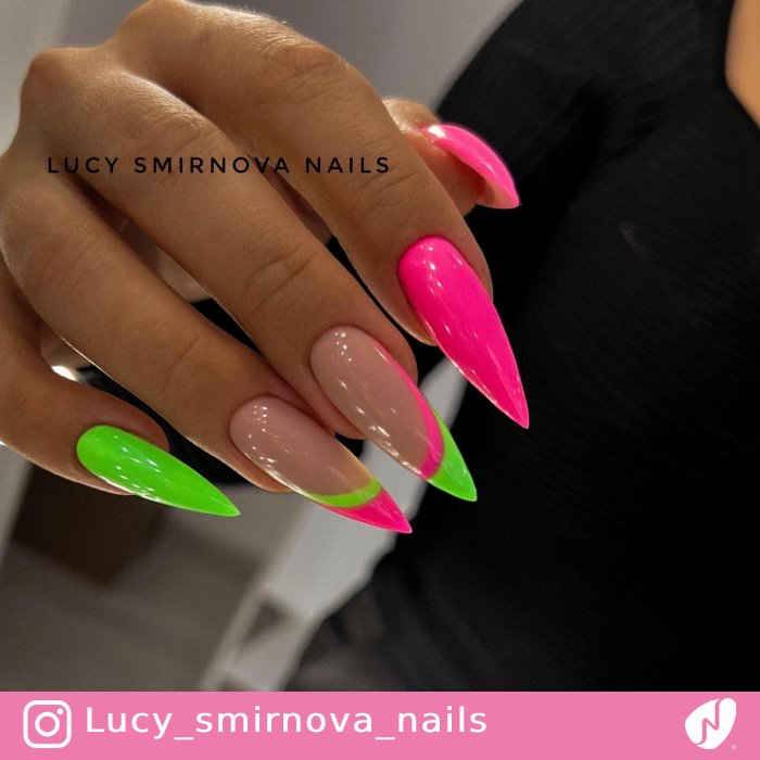 Green and Pink Neon French