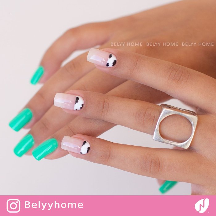Reverse French Cow Print Nails