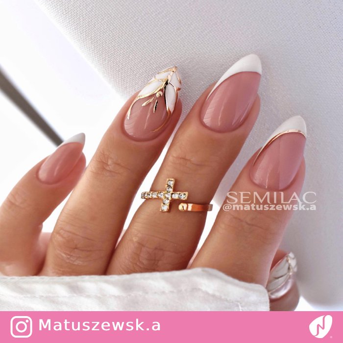 Diagonal White French Manicure