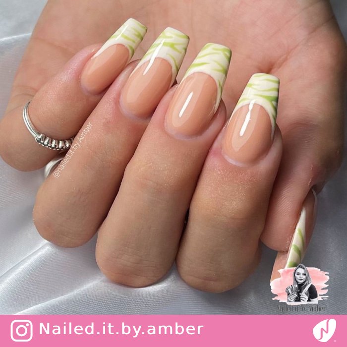 Zebra-themed French Nails