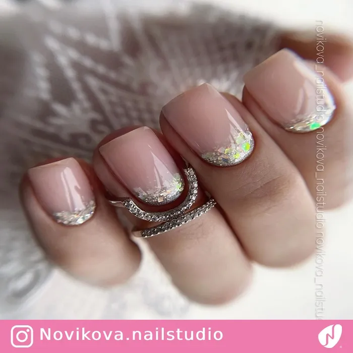 Short Glitter Ombre Nails