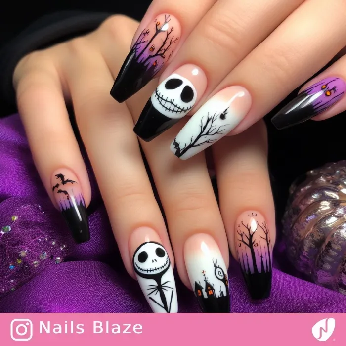 Nightmare Before Christmas Nails | Halloween - NB453