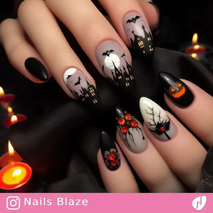 Haunted House Nails| Halloween - NB618