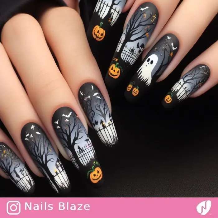 Scary Trees Nails | Halloween - NB713