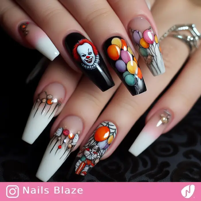 Clown Nails | Halloween - NB750