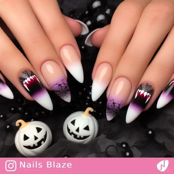 Vampire Fangs Nails | Halloween - NB780