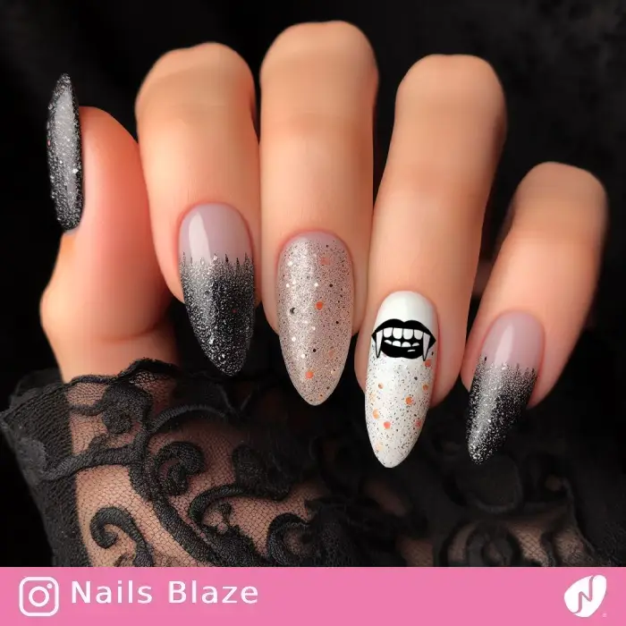 Vampire Fangs Nails | Halloween - NB786