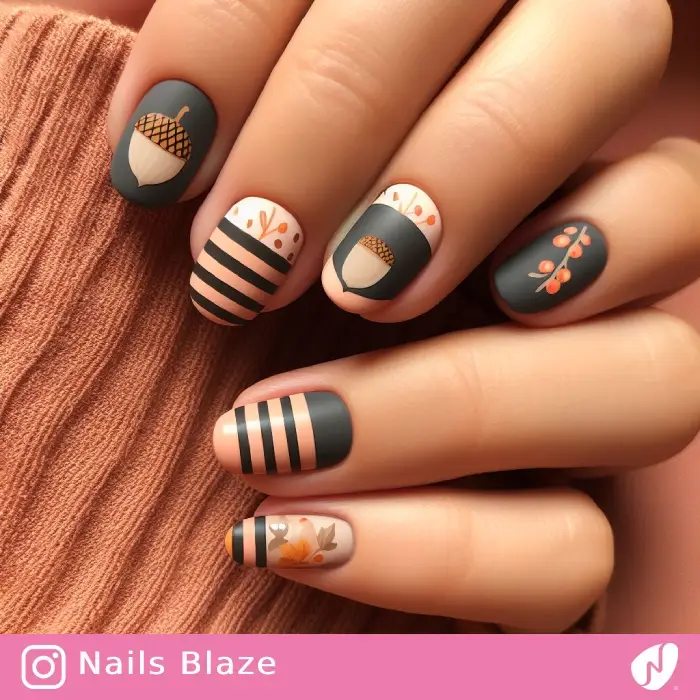 Acorn Nail Design | Thanksgiving | Holiday- NB1086