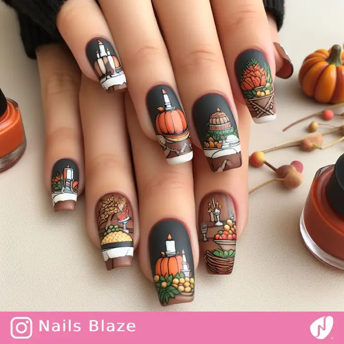 Dinner Table Nail Art | Thanksgiving | Holiday- NB1127