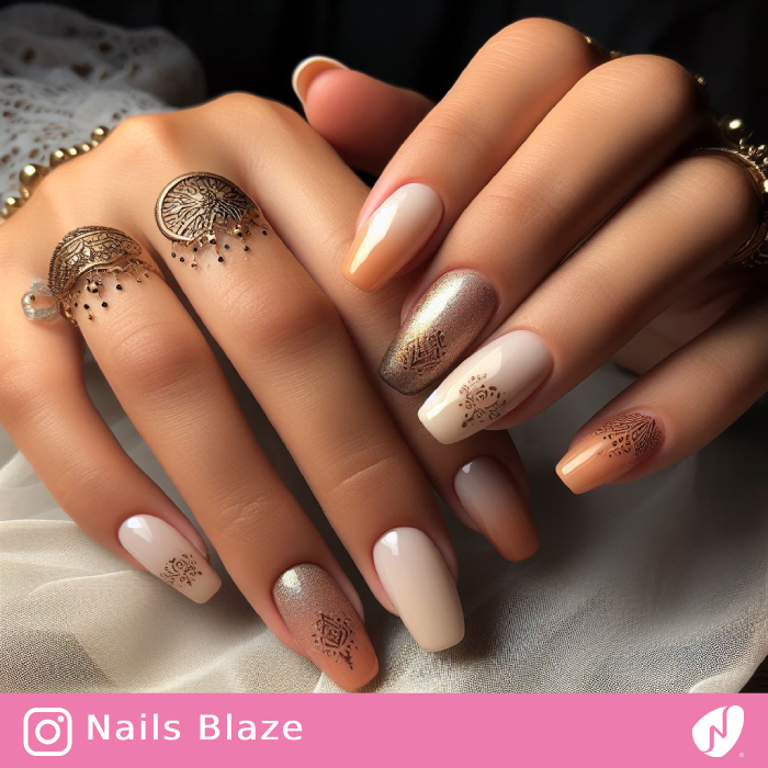 Boho Chic Wedding Ombre Nail Design | Wedding-NB-D19