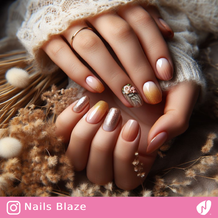 Ombre Boho Wedding Nail Design | Wedding-NB-D17