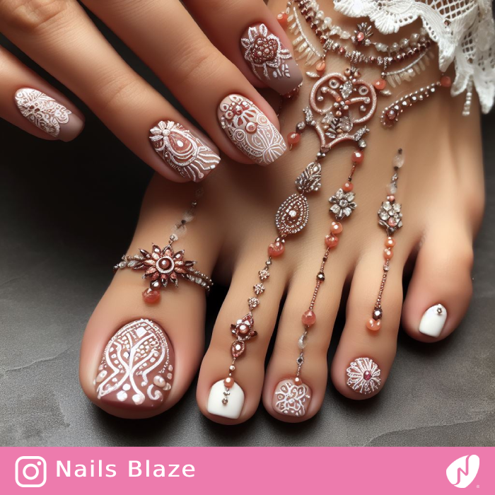 Bohemain Wedding  Toenail Ideas | Wedding-NB-D-29