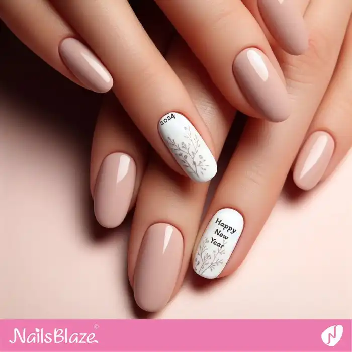 Floral New Year Nail Design |  2024 Nails - NB1340