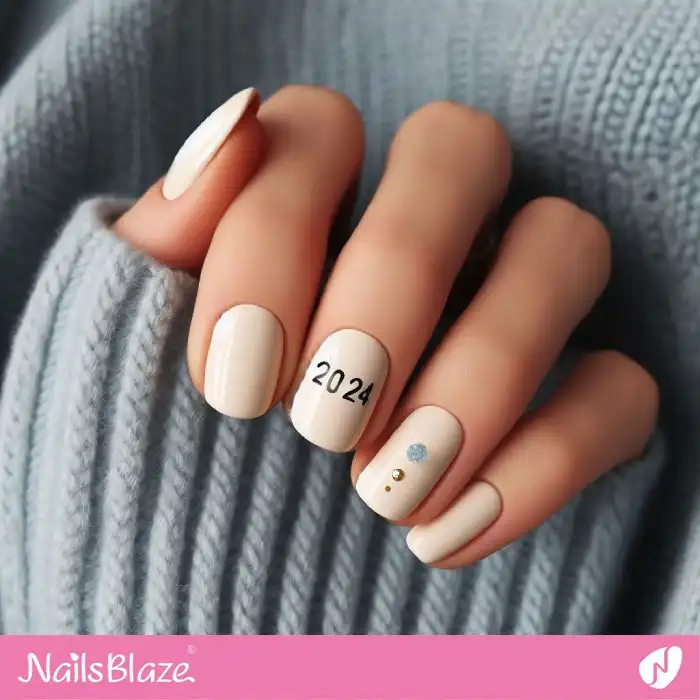 Minimal New Year Nail Design |  2024 Nails - NB1341