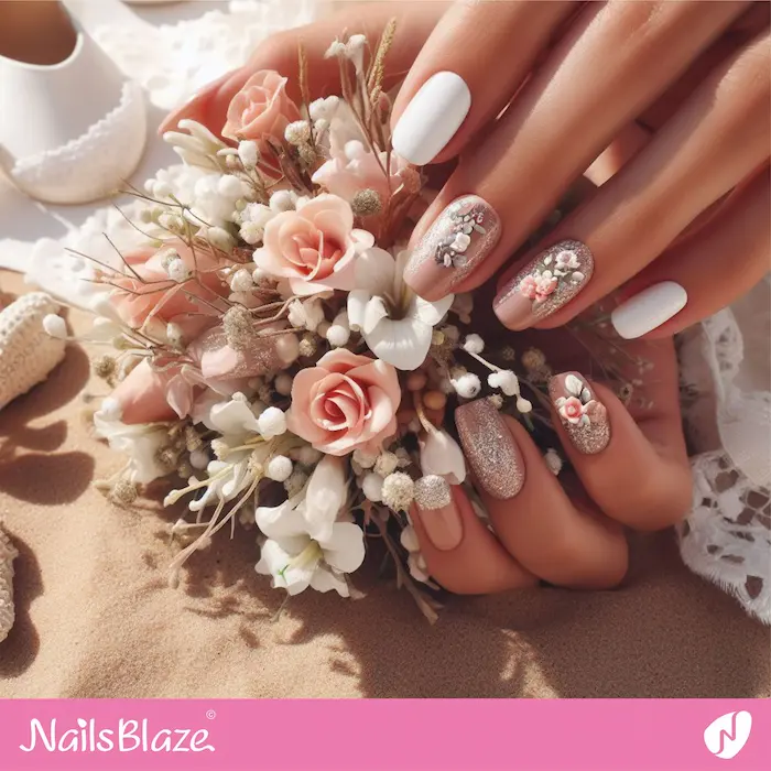 Beach Wedding 3D Nails | Wedding-NB-D-33