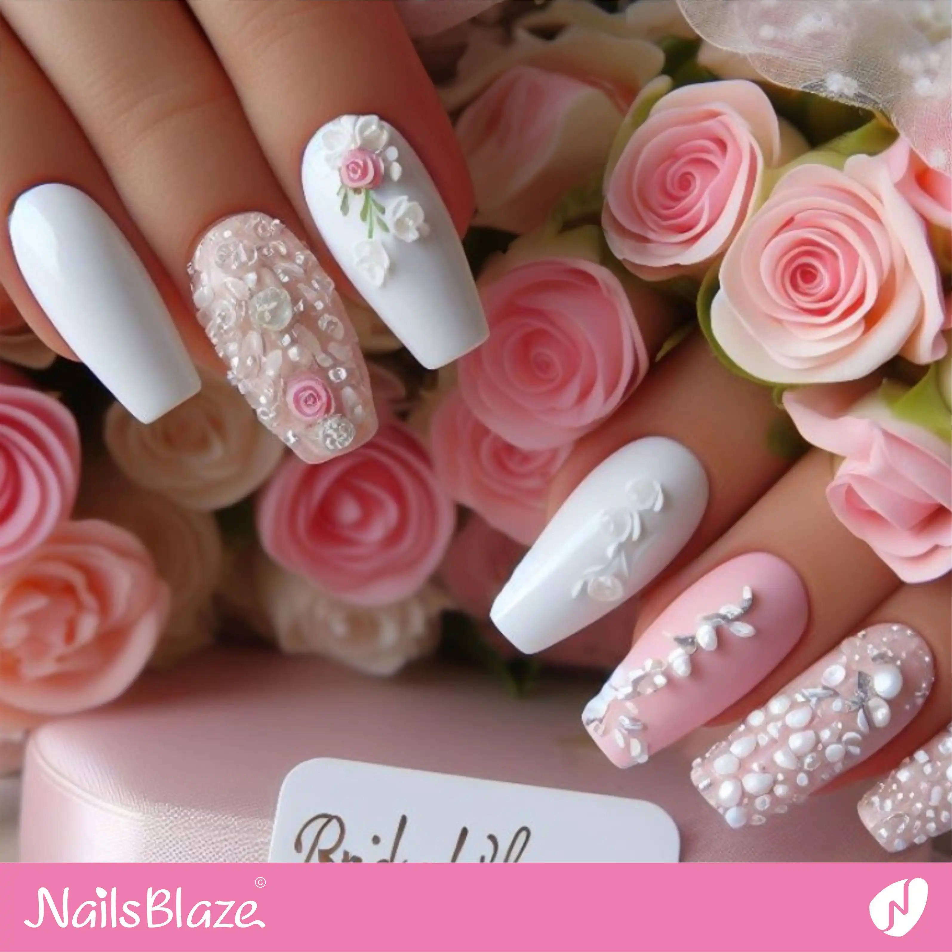 Bridal Shower Pearl Nail Art Design | Wedding-NB-D-75