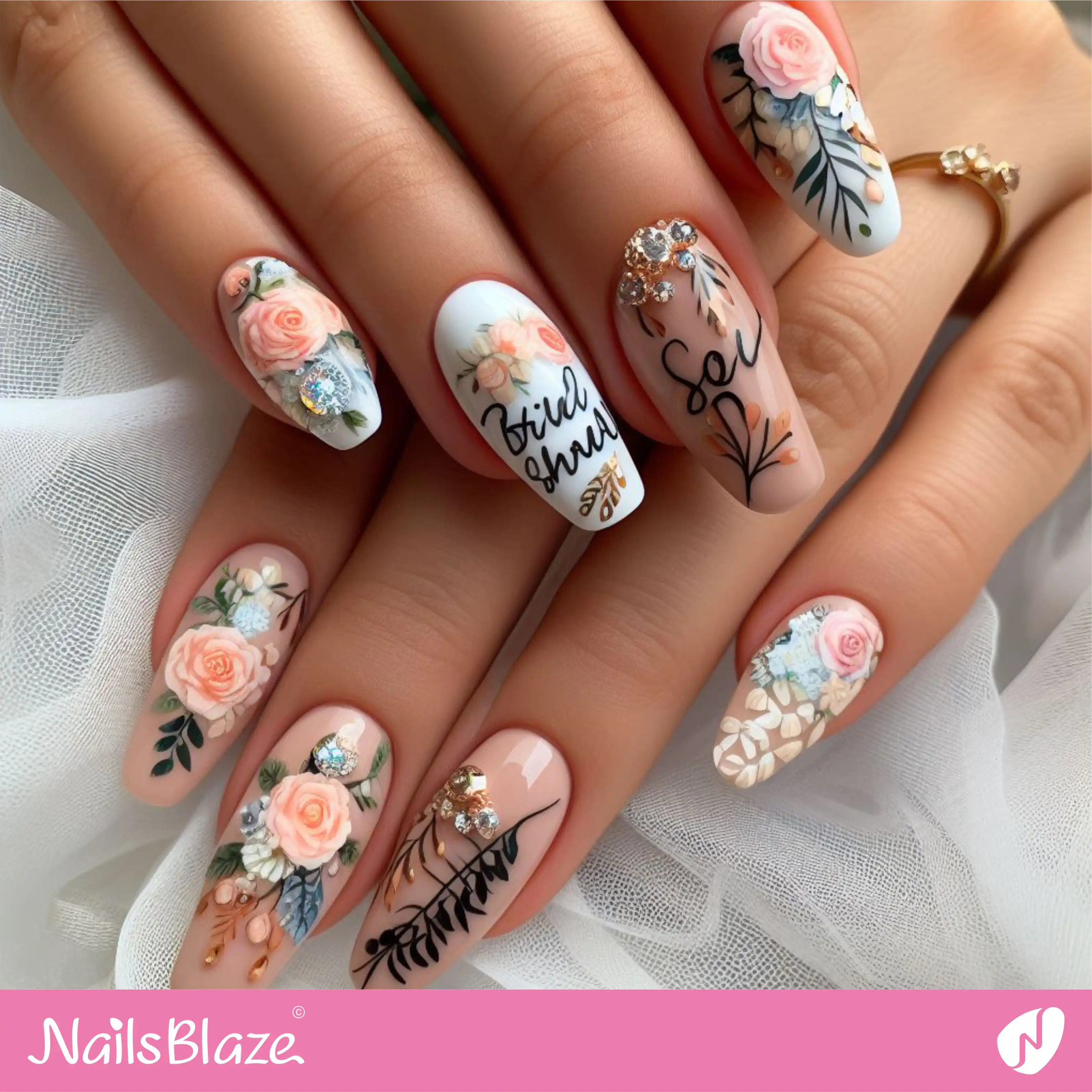 Bridal Shower Nail Art Design | Wedding-NB-D-81