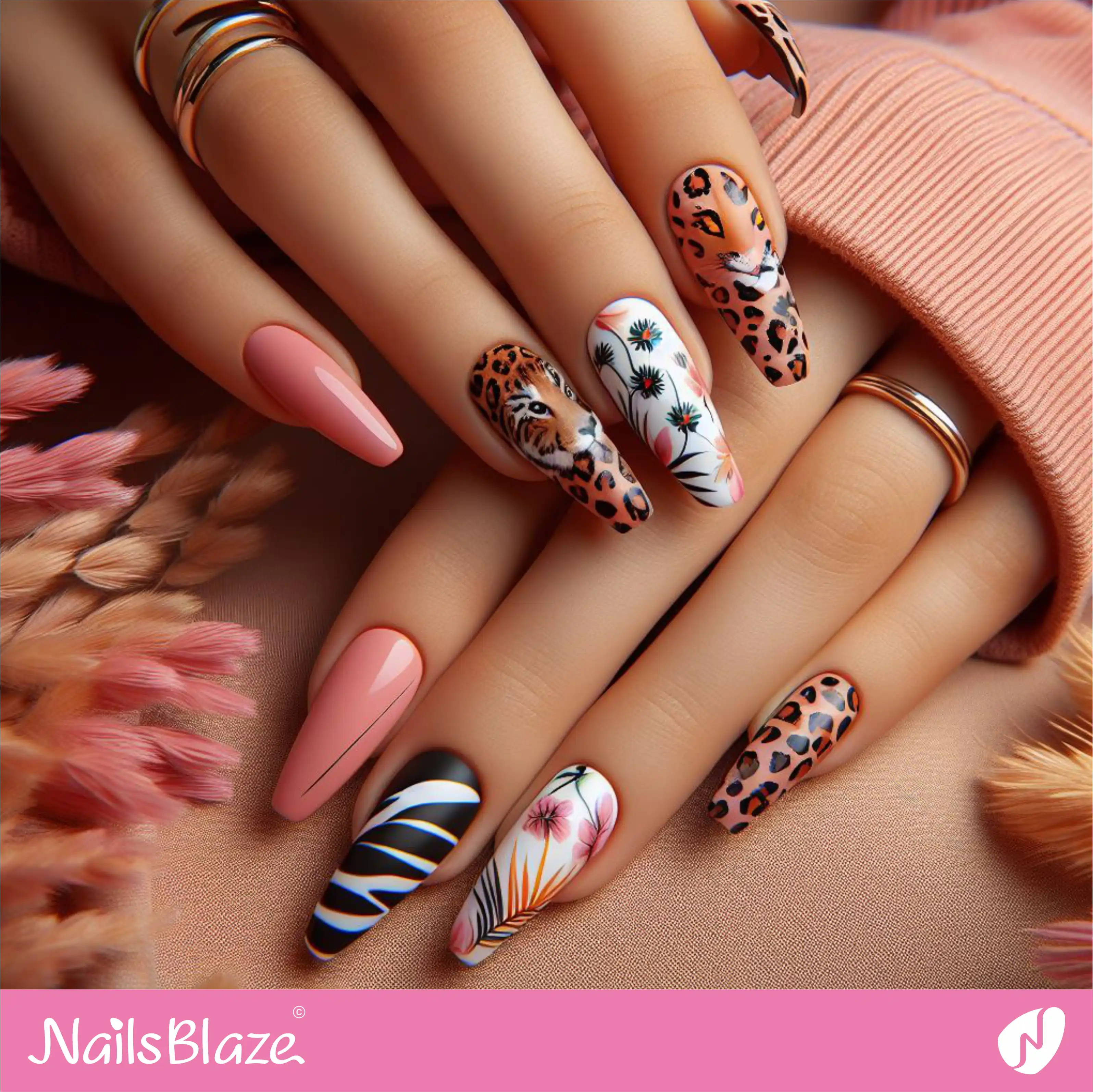 Tropical Leopard Nail Design| Tropical-NB-D-226