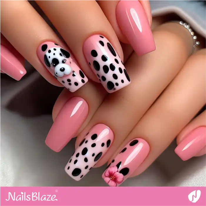 Dalmatian Print Ombre Nails | Animal Print Nails - NB2003