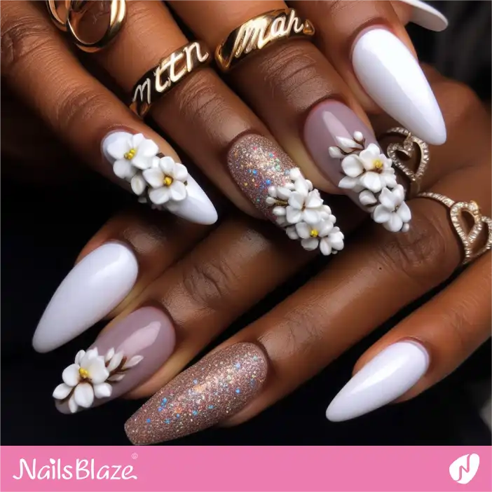 Mother in Law Floral Nail Design| Wedding-NB-D-245