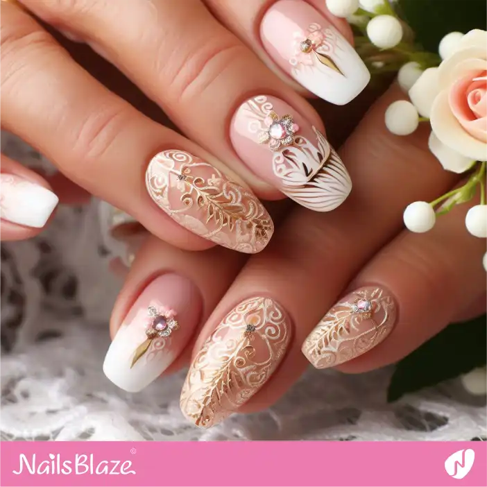 Mother in Law Filigree Nail Art| Wedding-NB-D-248