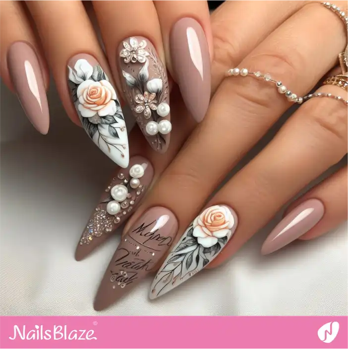 Mother in Law Embellished Nail Design| Wedding-NB-D-257
