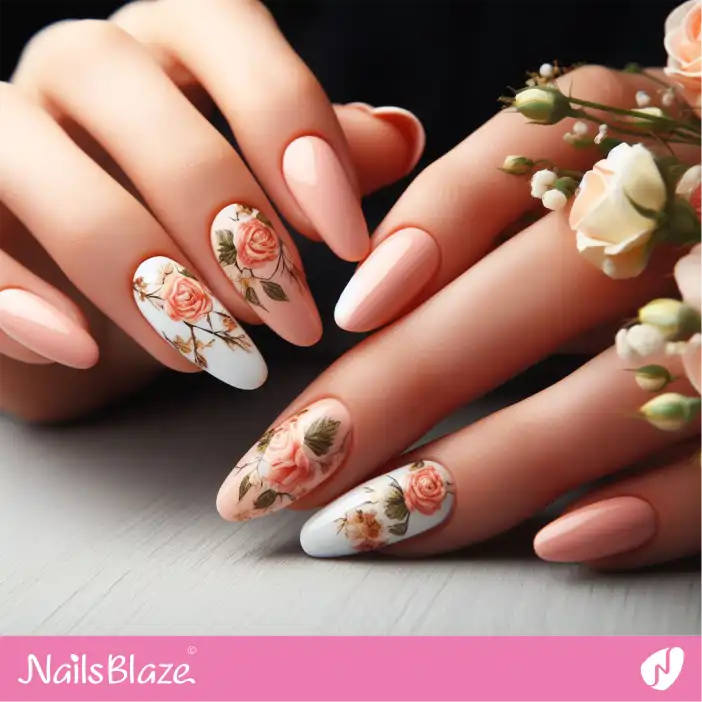 Mother in Law Almond Flower Nail Design| Wedding-NB-D-259