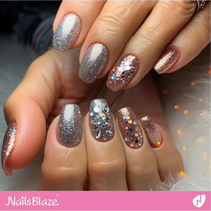 Mother in Law Confetti Glitter Nail Design| Wedding-NB-D-263