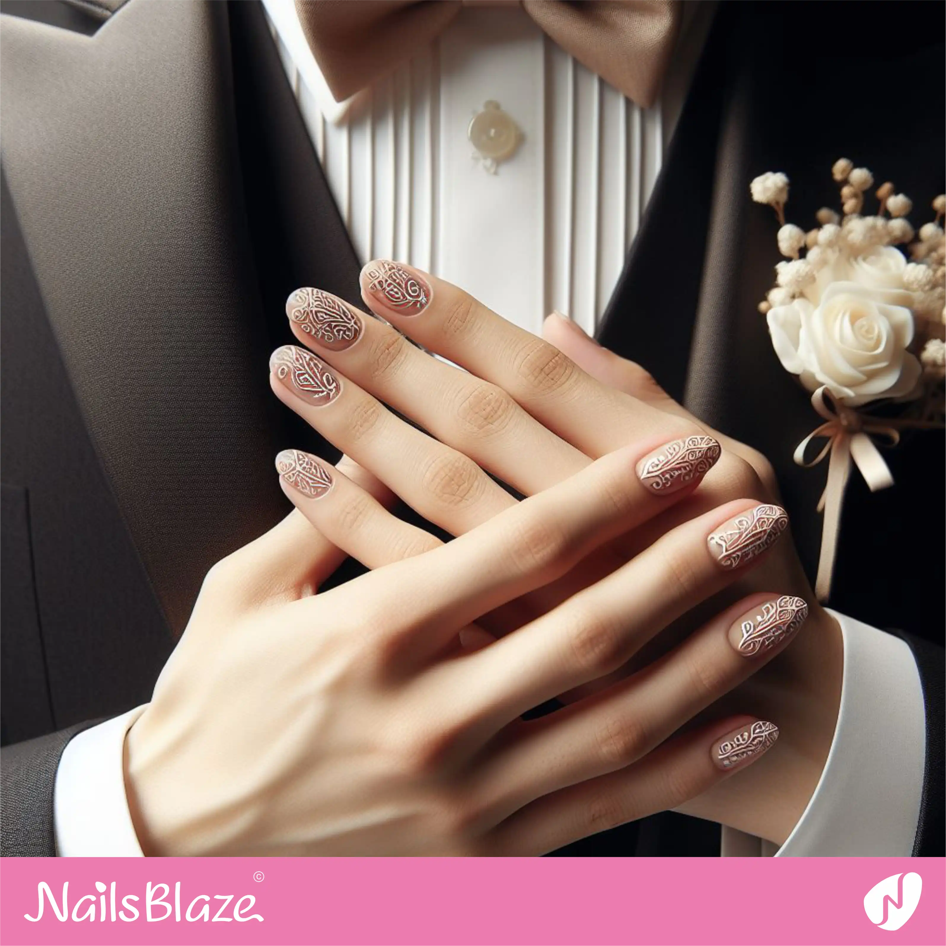 Filigree Male Grooming Nail Design|Men's Nail-NB-D-272