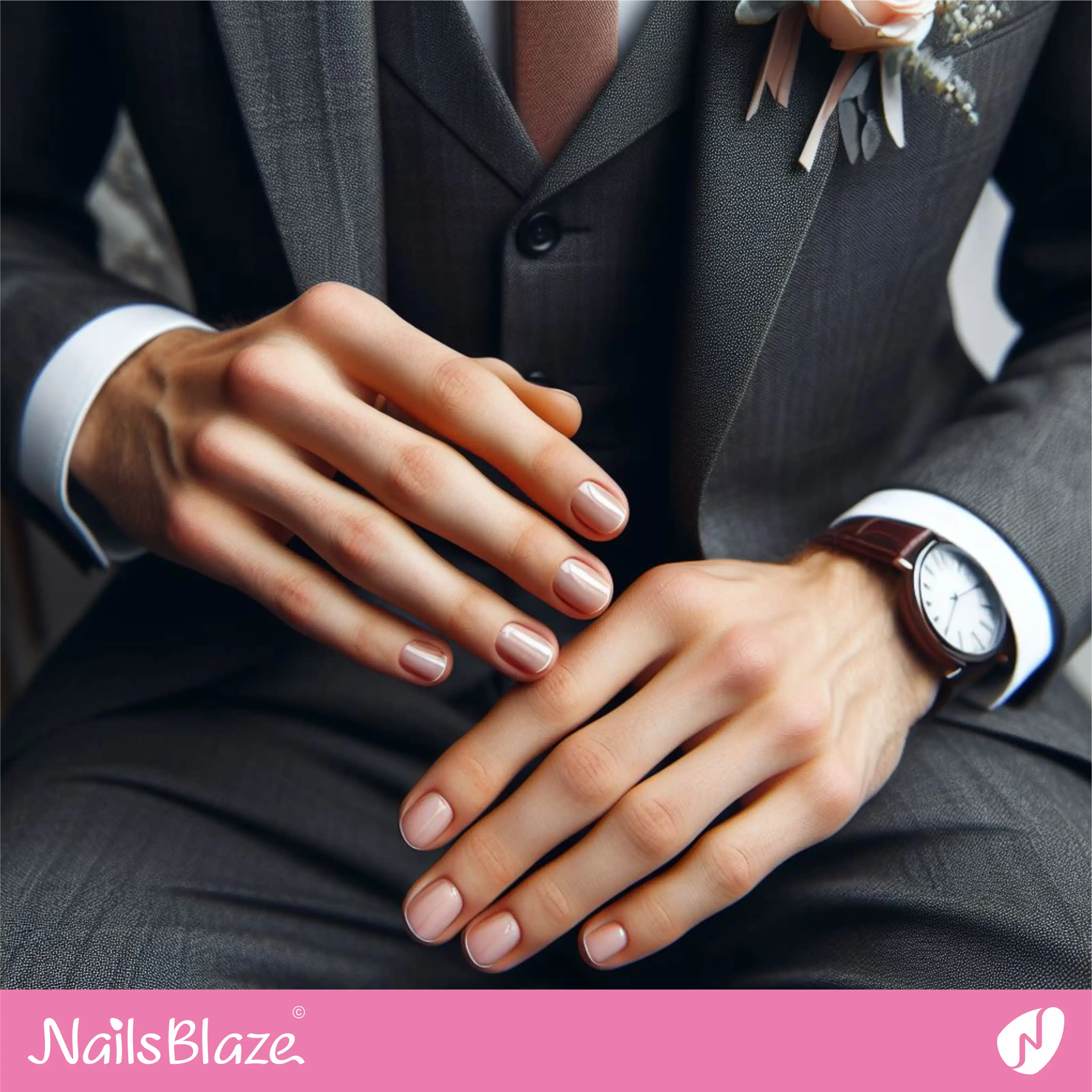 Male Grooming Micro French Nail Design|Men