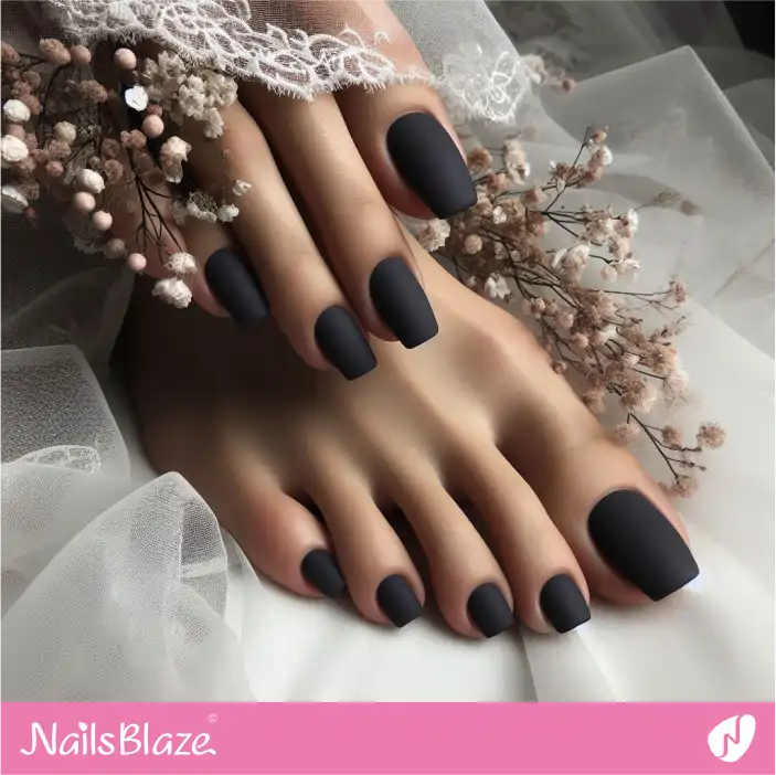 Dark Wedding Matte Toenail  Designs|Wedding-NB-D-284