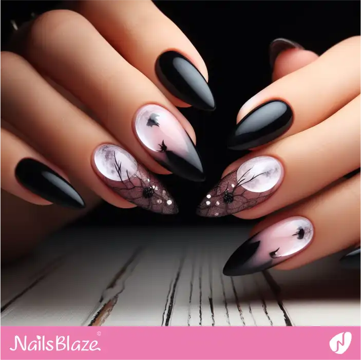 Dark Wedding Glossy Nail Design |Wedding-NB-D-310