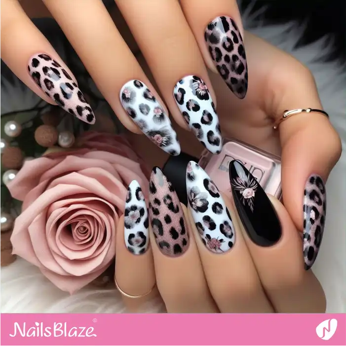 Purple Nails Leopard Design | Animal Print Nails - NB2535