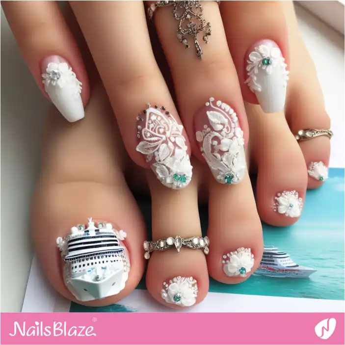 Cruise Wedding 3D Nail Art| Wedding-NB-D-354