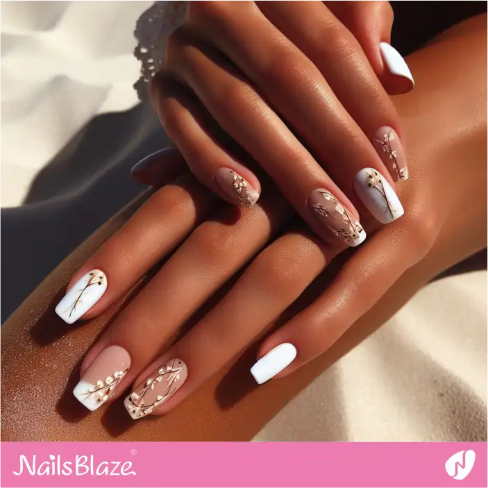 Beach Wedding Classic Nail Design| Wedding-NB-D-380