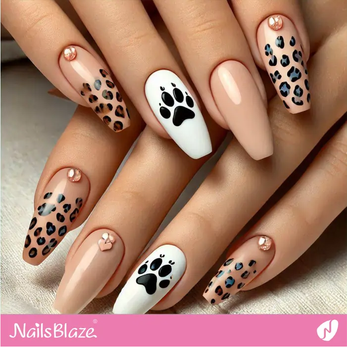Leopard Print Design for Neutral Nails | Leopard Print Nails- NB8085
