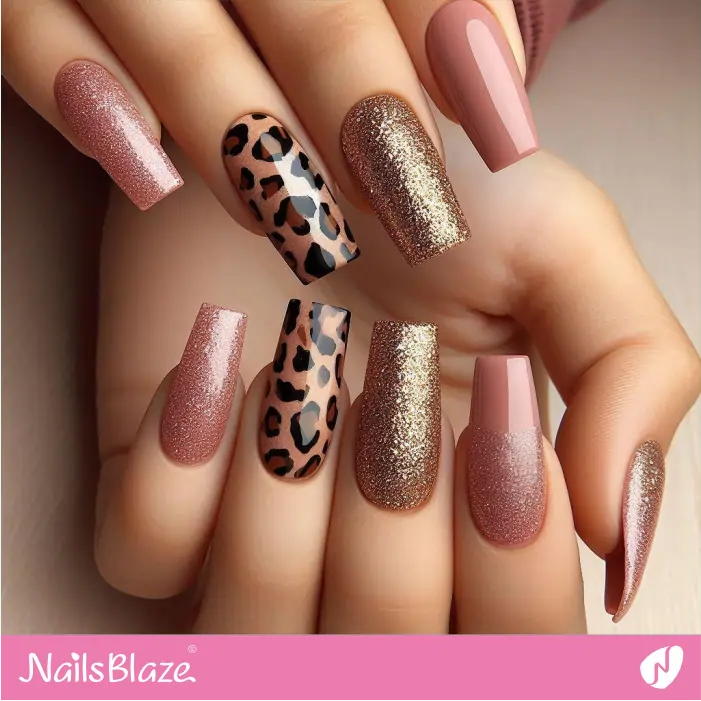 Leopard Print Design for Bling Nails | Leopard Print Nails- NB8090
