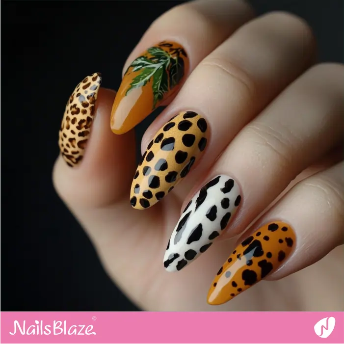 Mismatched Animal Print Nails | Animal Print Nails- NB8028