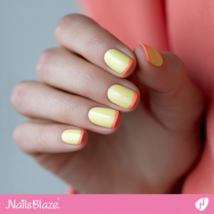 Coral Tips for Yellow Nails | Coral and Yellow Nails- NB8191