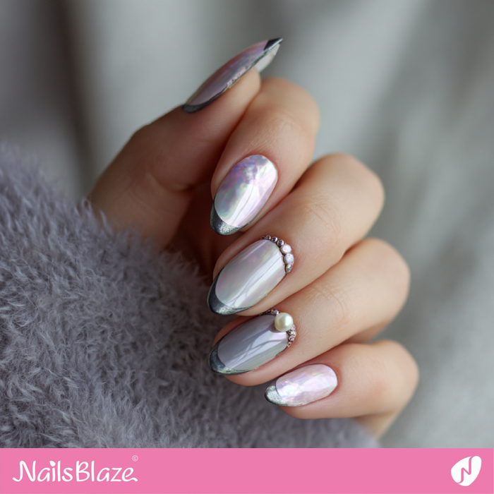 Seashell Effect French Manicure | Seashell Nails- NB8224