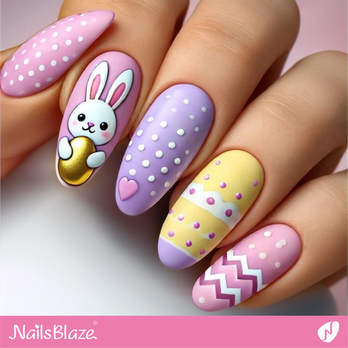 Easter Bunny Brings Egg Nail Art | Easter Bunny Nails- NB8005